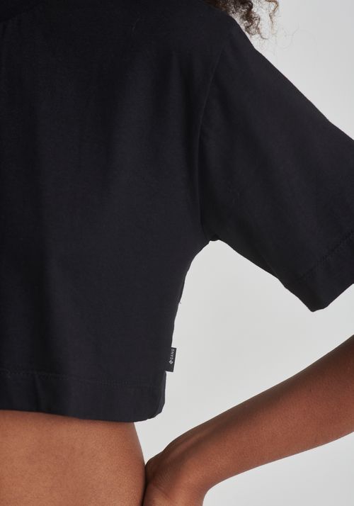 Cropped básica meia malha preta