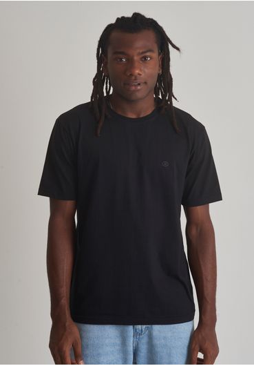 Camiseta básica gola redonda preta