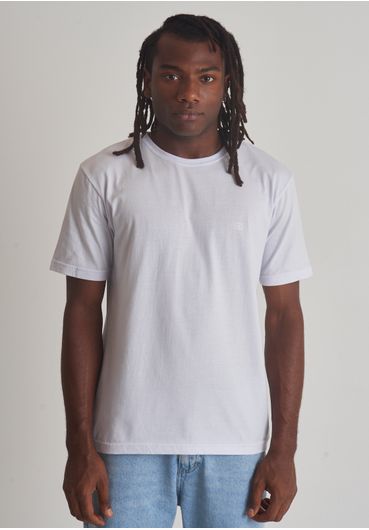 Camiseta básica gola redonda branca