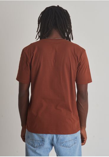 Camiseta básica gola redonda marrom