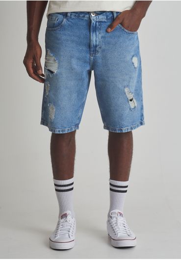 Bermudas jeans regular rasgos