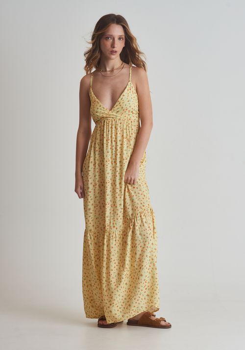 Vestido longo estampado