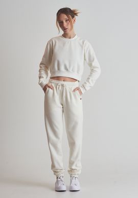 Calça básica moletom jogger off white
