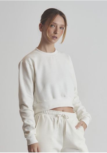 Moletom Cropped Off White