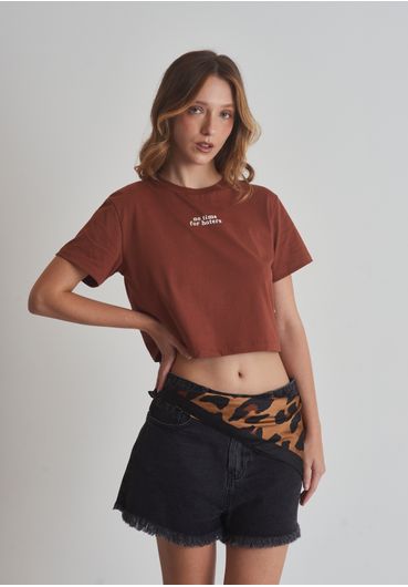 Cropped algodão estampada no time for haters