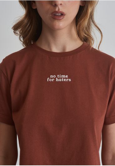 Camiseta de Algodão com Estampa No Time For Haters