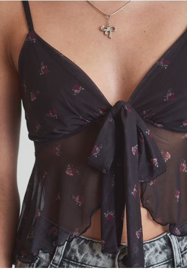 Blusa tule com estampada
