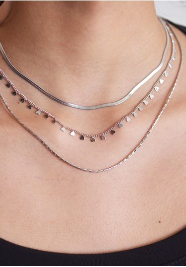 Conjunto colares corações
