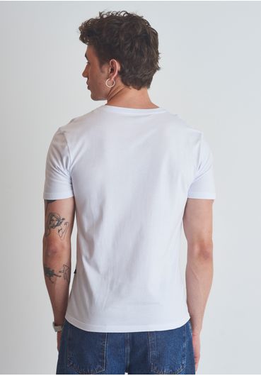 Camiseta decote V slim fit branca