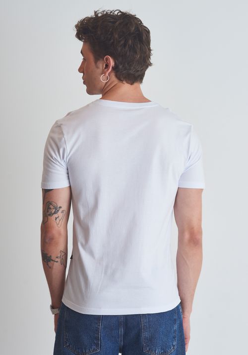 Camiseta decote V slim fit branca