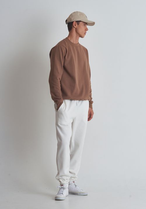 Calça Moletom Básico com Punho Off White
