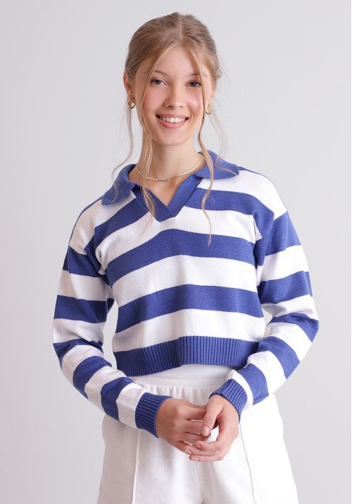 Blusa manga longa listras