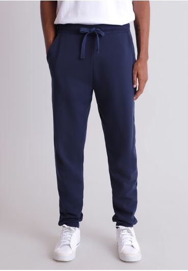 Calça básica moletom jogger azul marinho