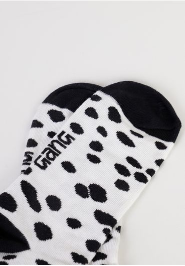 Meia feminina estampada dalmata