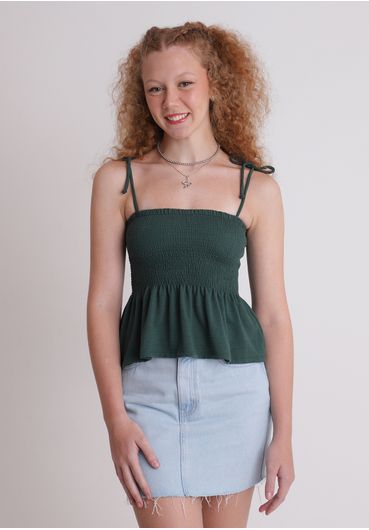 Blusa em lastex com peplum