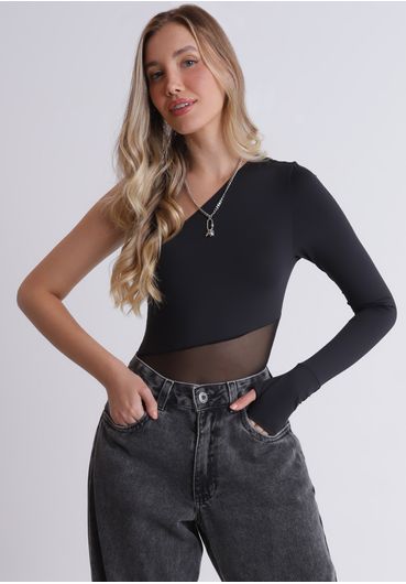 Body em tule de um ombro só