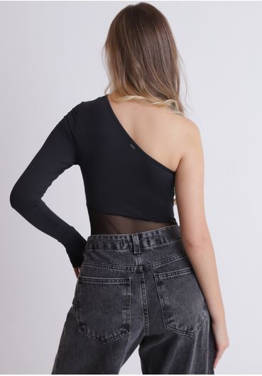 Body em tule de um ombro só