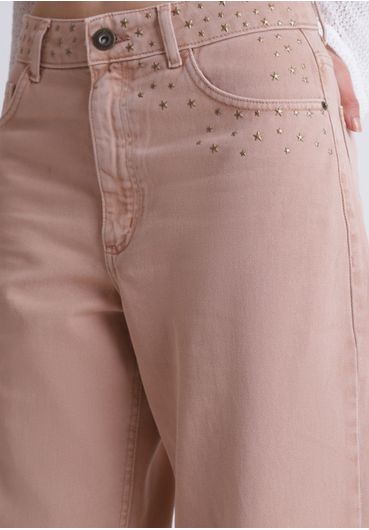 Calça de sarja aplicação estrela