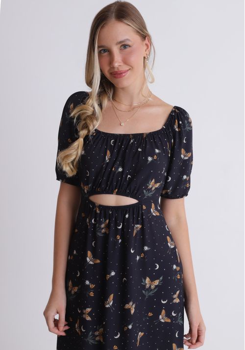 Vestido midi estampado místico