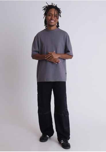 Calça jeans baggy cargo