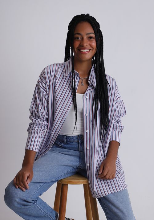Camisa oversized listrada