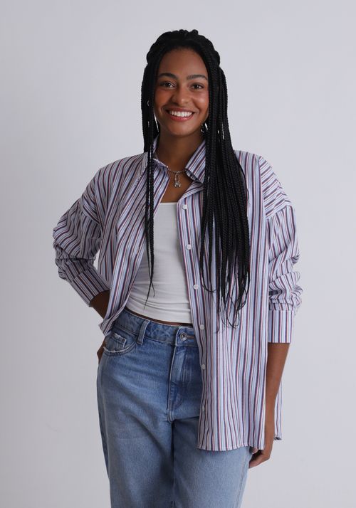 Camisa oversized listrada