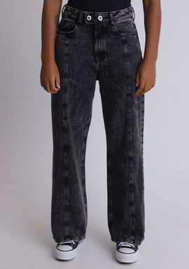 Calça jeans wide leg black lavada