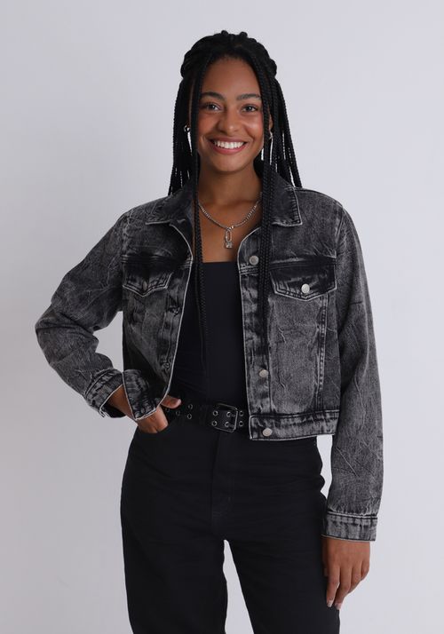 Jaqueta jeans black lavada