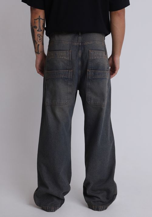 Calça jeans baggy bolso duplo