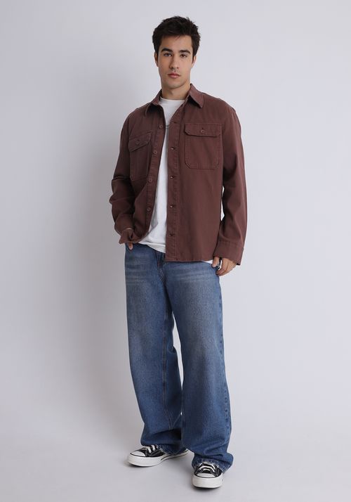 Camisa overshirt veludo