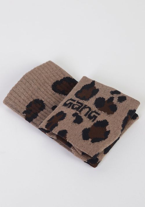 Meia feminina estampada onça