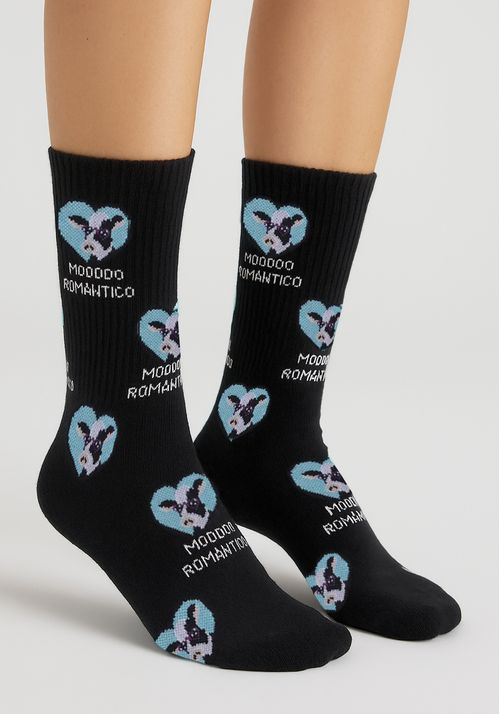 Meia feminina estampada mooood