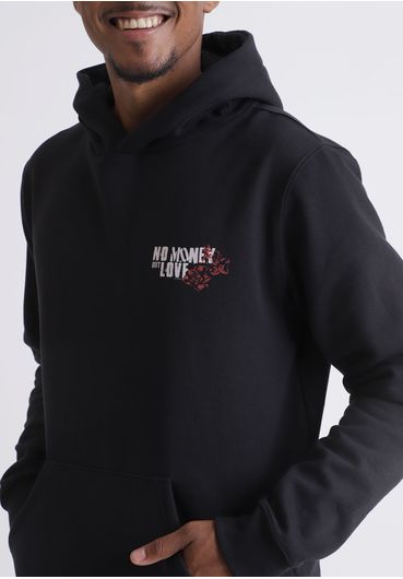 Moletom com capuz estampa No money