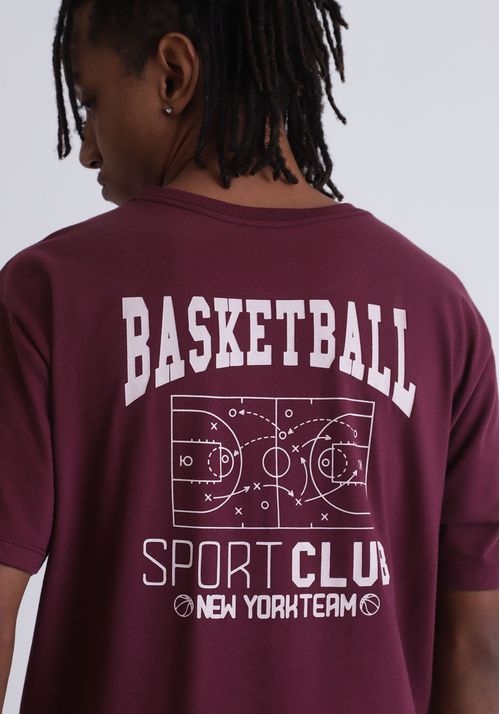 Camiseta em algodão estampa Basketball