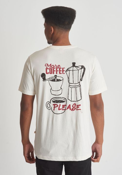 Camiseta de algodão estampa more coffee