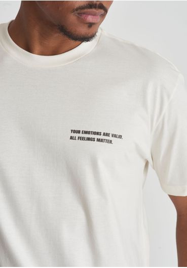Camiseta algodão estampa feelings matter