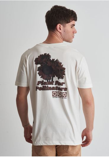 Camiseta em algodão estampa plant for pollinators