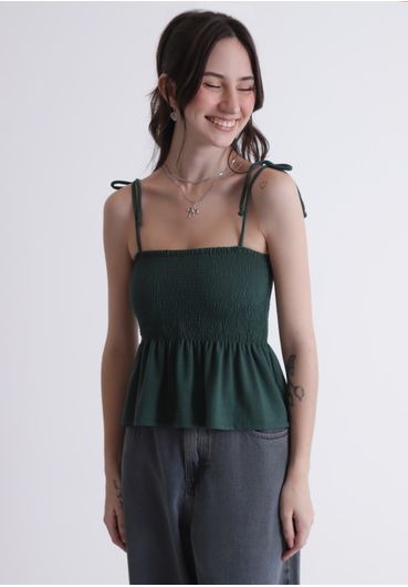 Blusa em lastex com peplum