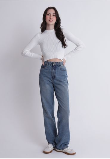 Blusão de tricot cropped