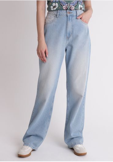 Calça jeans reta clara