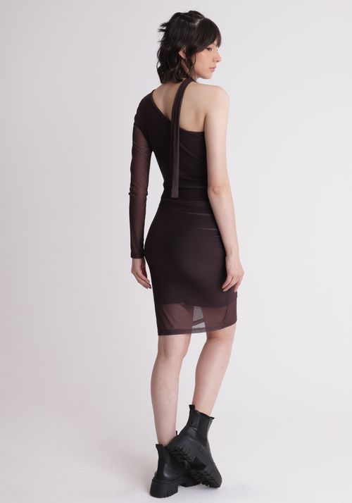 Vestido de tule um ombro só