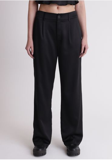 Calça alfaiataria relaxed acetinada