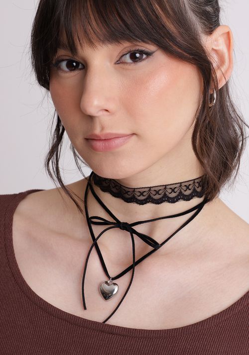 Conjunto colares renda