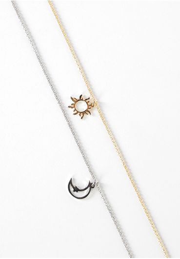 Conjunto colares lua e sol