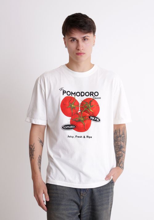 Camiseta em algodão over estampada