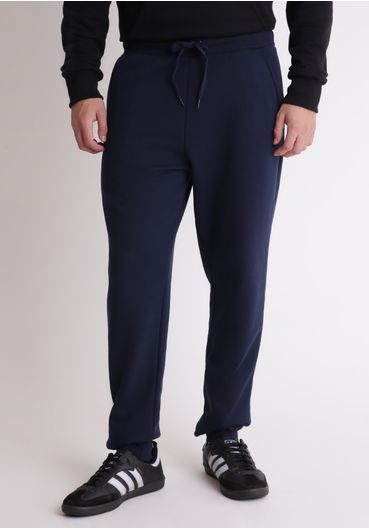 Calça básica moletom jogger azul marinho