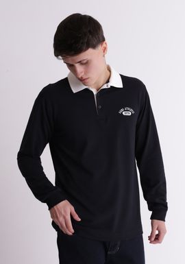 Camiseta gola polo manga longa estampa 1976
