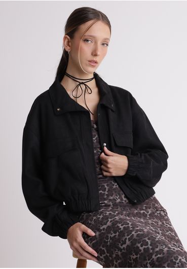 Jaqueta bomber de camurça