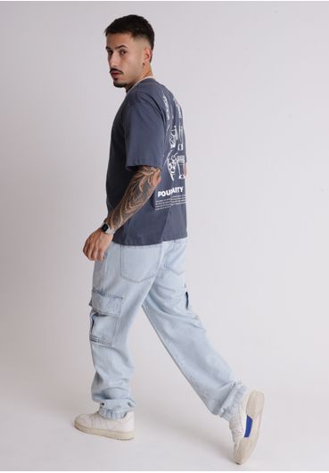 Calça jeans cargo