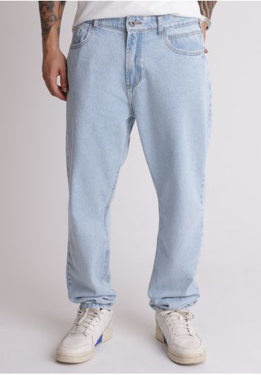 Calça jeans loose marmorizada